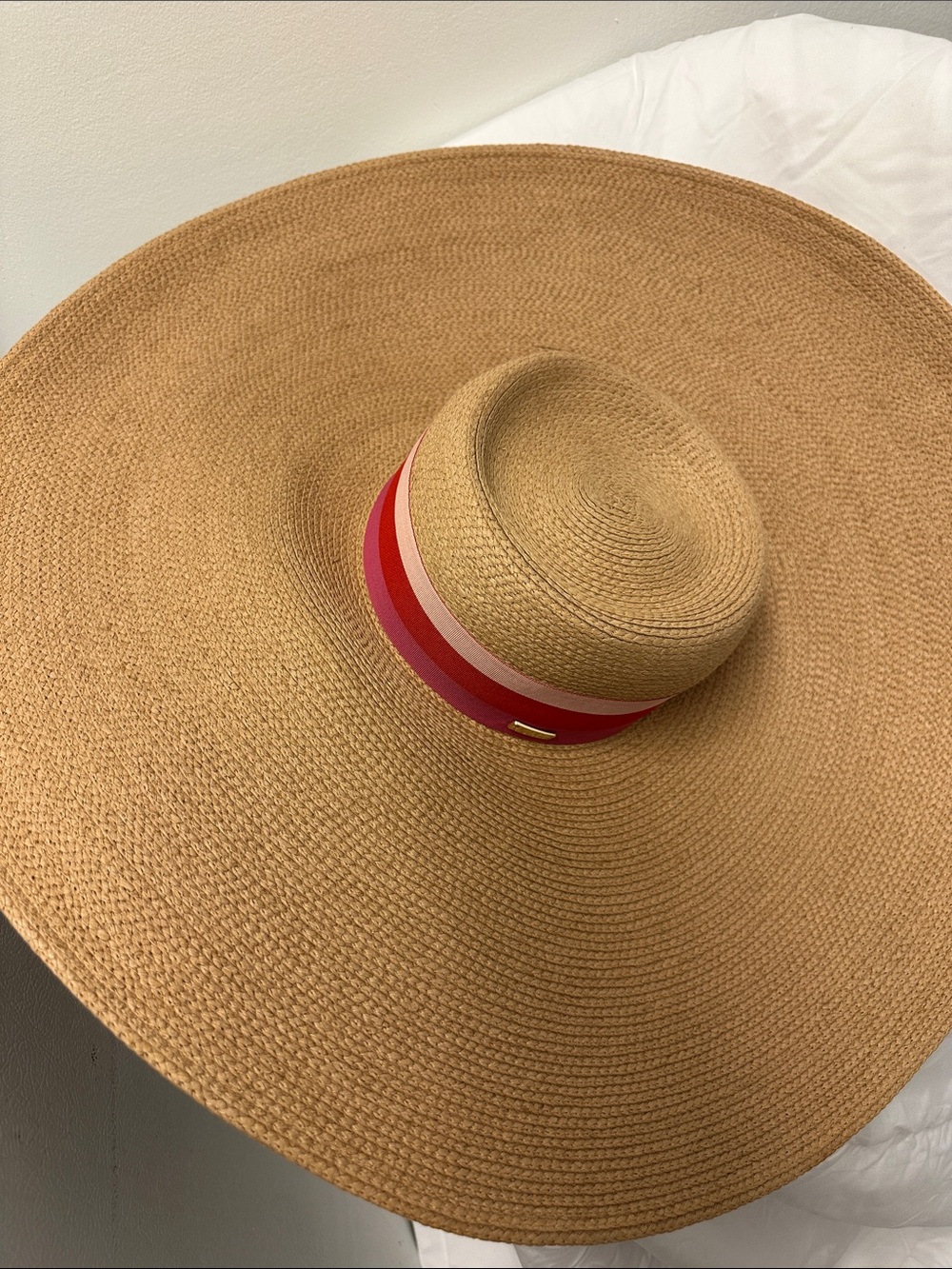 Trina Turk Wide Floppy Brim Straw Sun Hat in Natural Tan - Picture 4 of 15